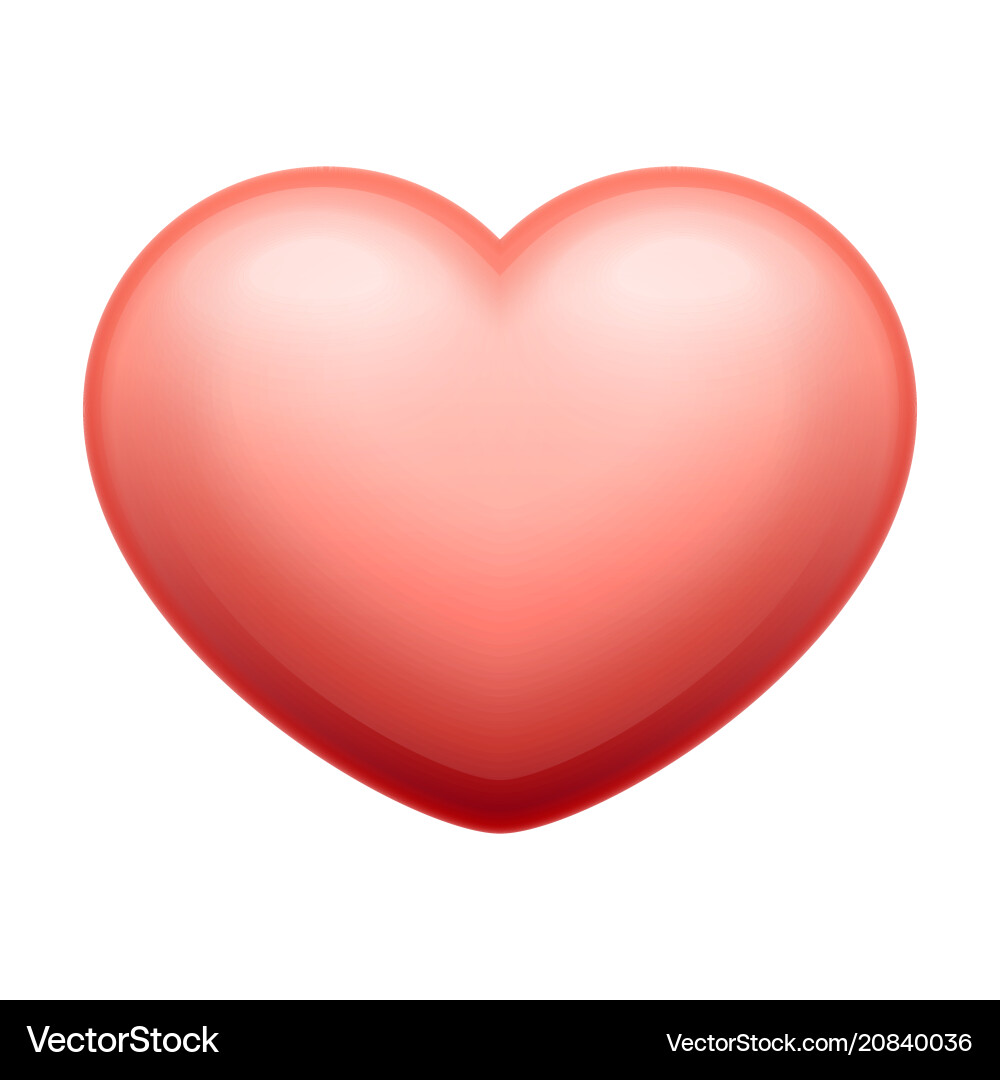 3d red heart valentine isolated on white 3d red heart valentine isolated on white vector image