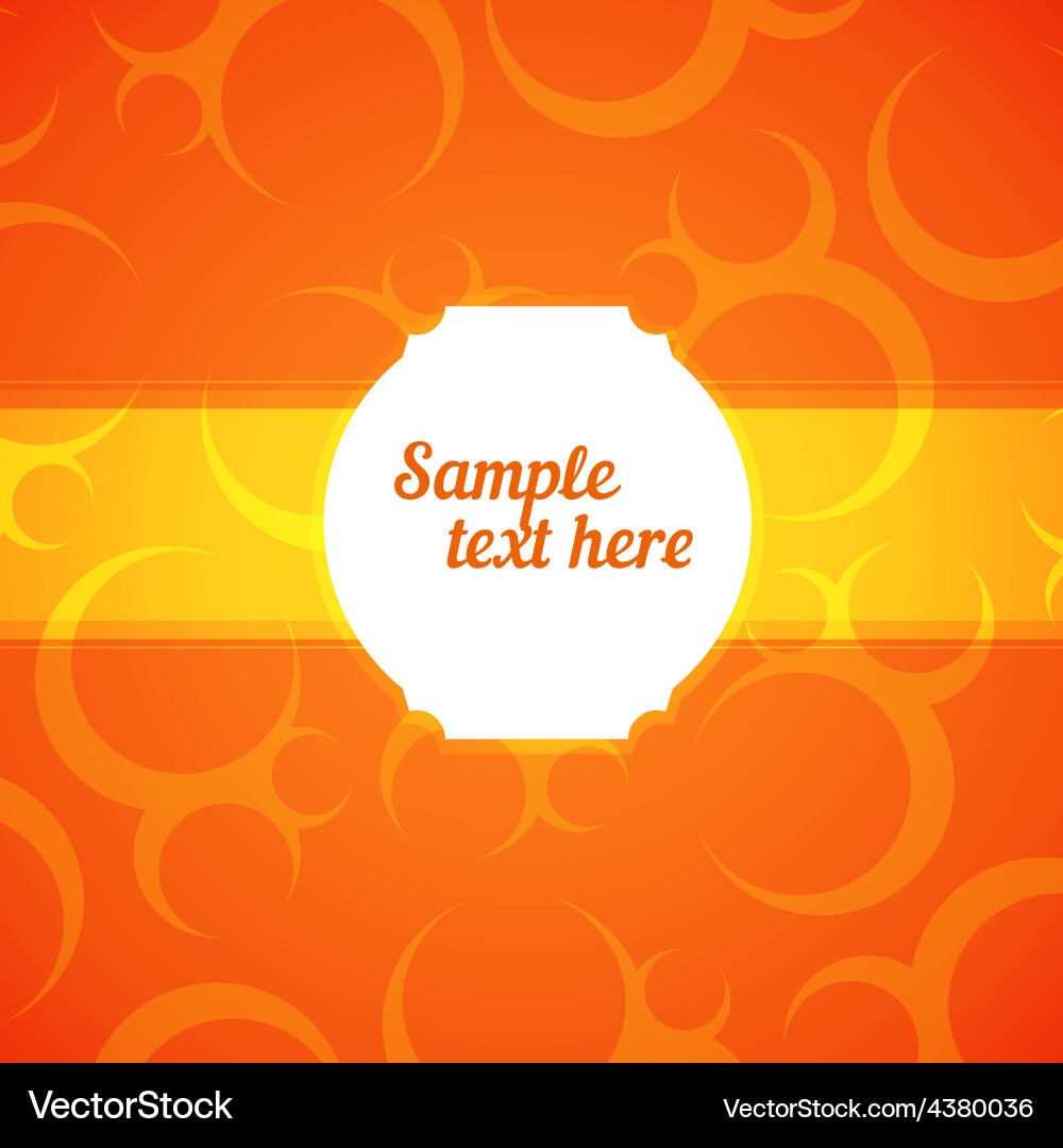 Abstract frame with orange background Vector Image