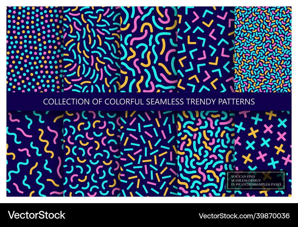 Abstract Mosaic Patterns - Retro Style vector image