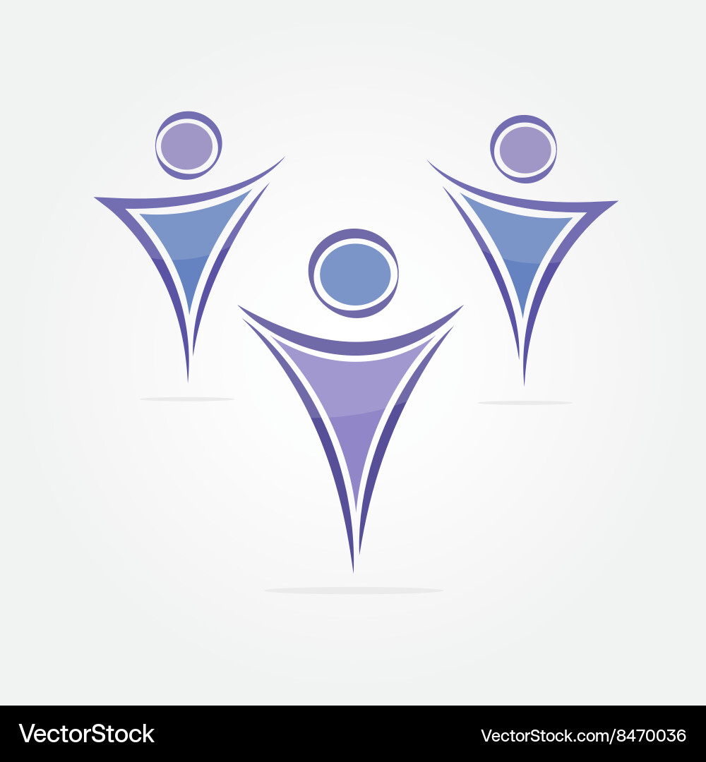 Abstract people icons with simple lines Vector Image