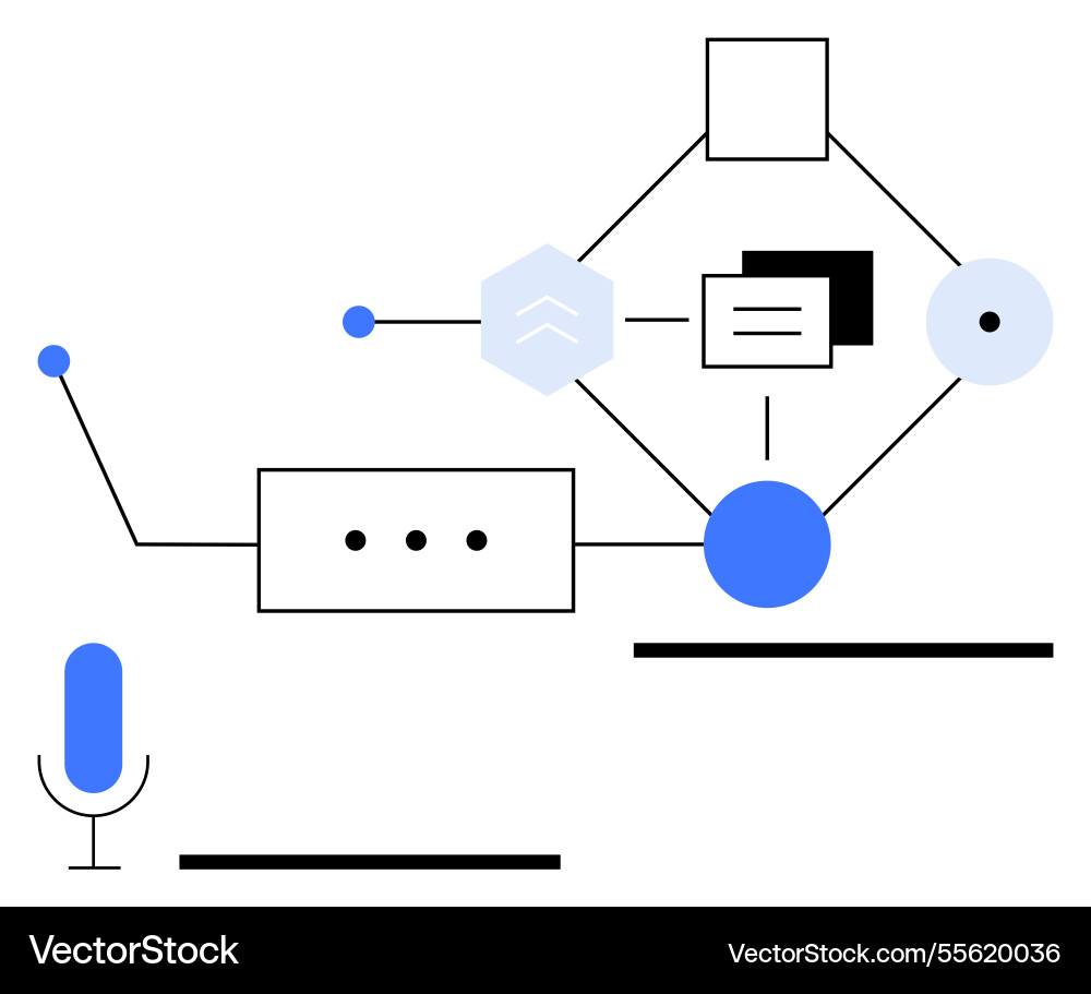 Abstract workflow diagram with interconnected Abstract workflow diagram with interconnected vector image