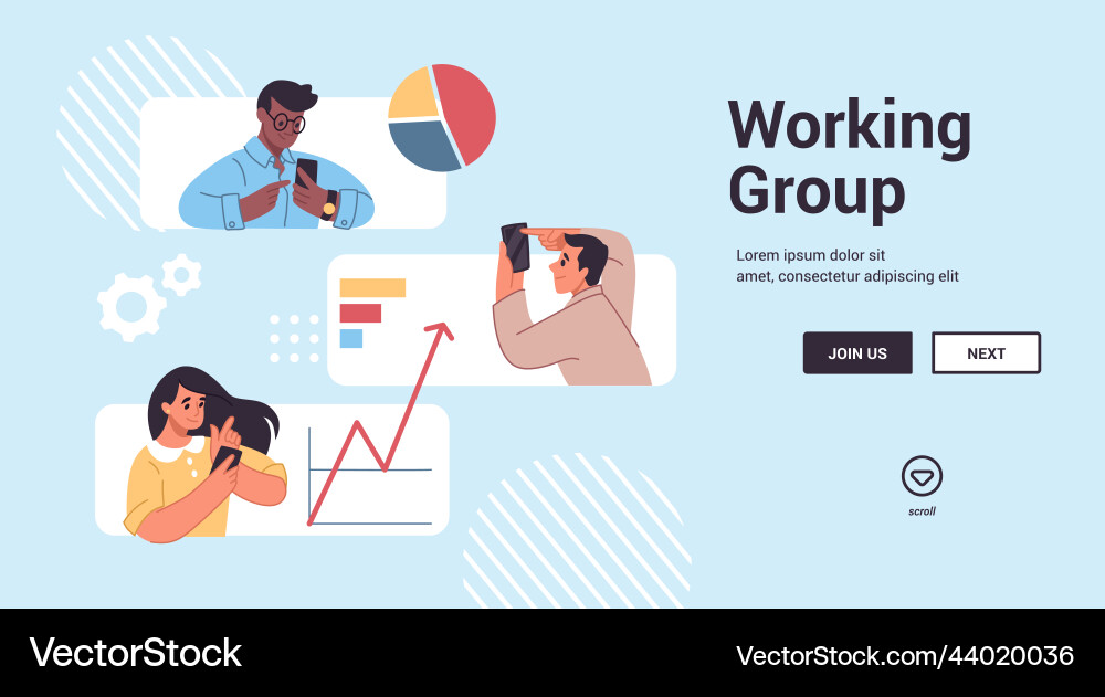 Business man with mobile phone landing page Business man with mobile phone landing page vector image