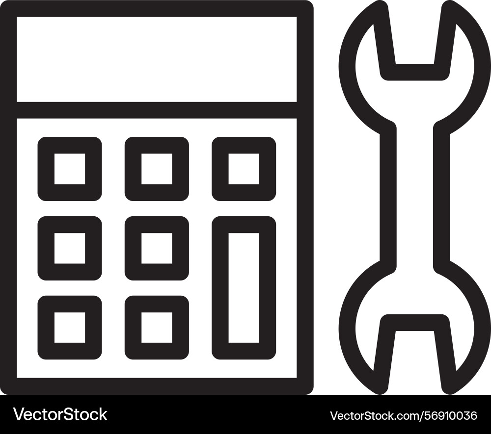 Calculator linear style icon design vector image