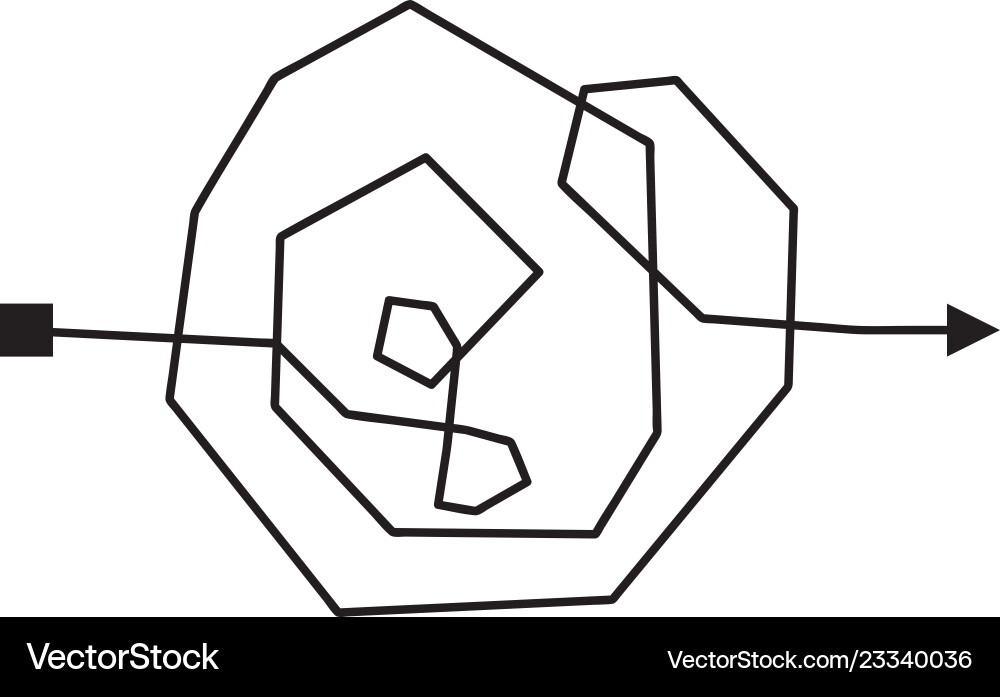 Confused complicated way as chaos or problem Vector Image
