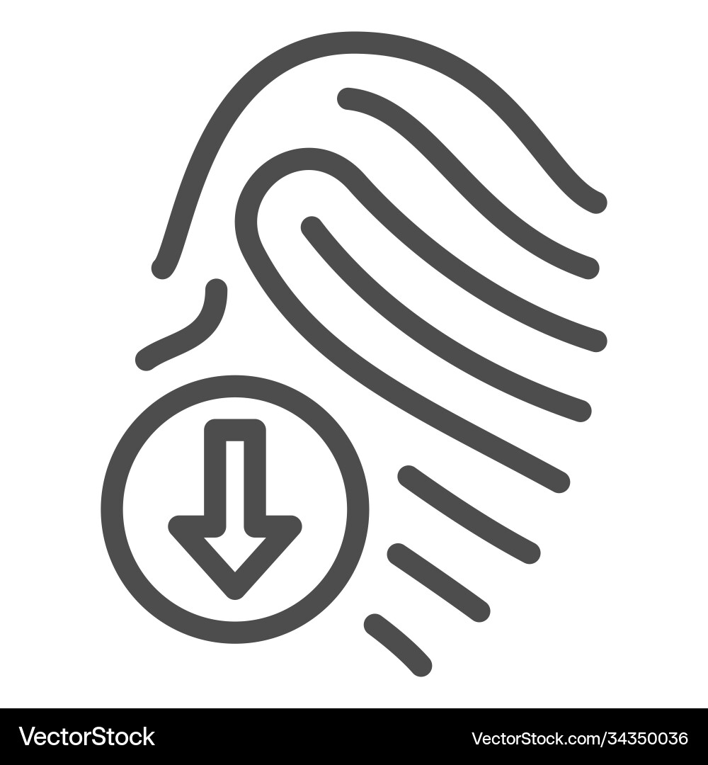 Fingerprint scanner line icon robotization Fingerprint scanner line icon robotization vector image