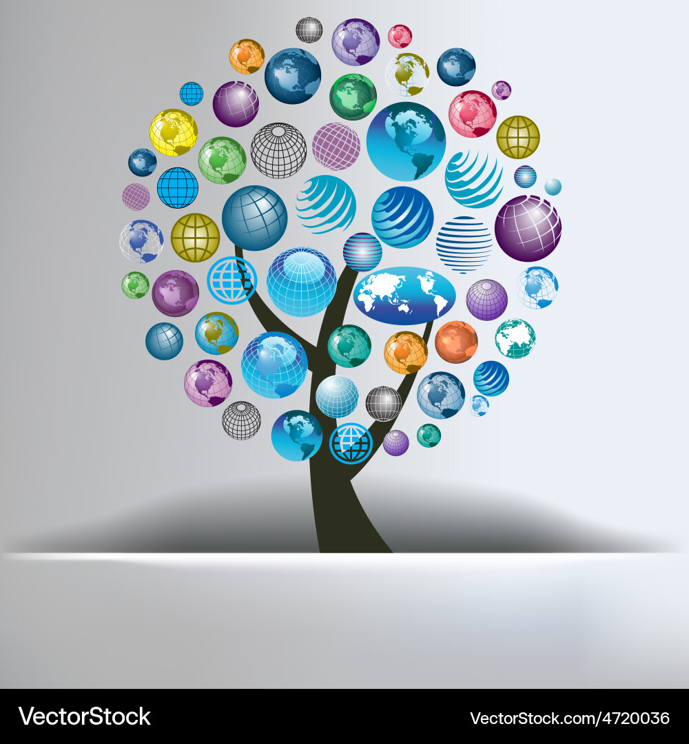 Globe tree abstract background vector image