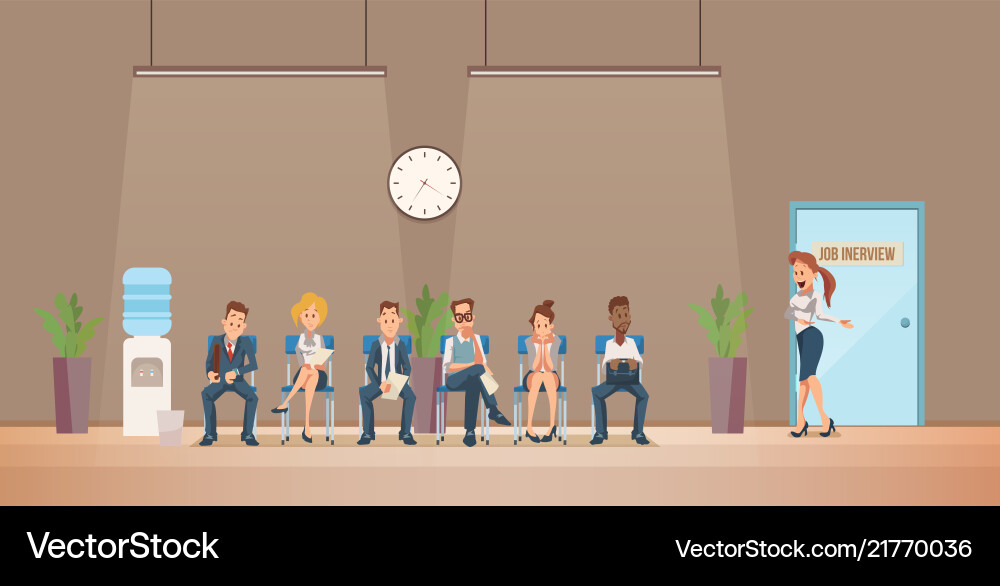 Job interview and recruiting Job interview and recruiting vector image
