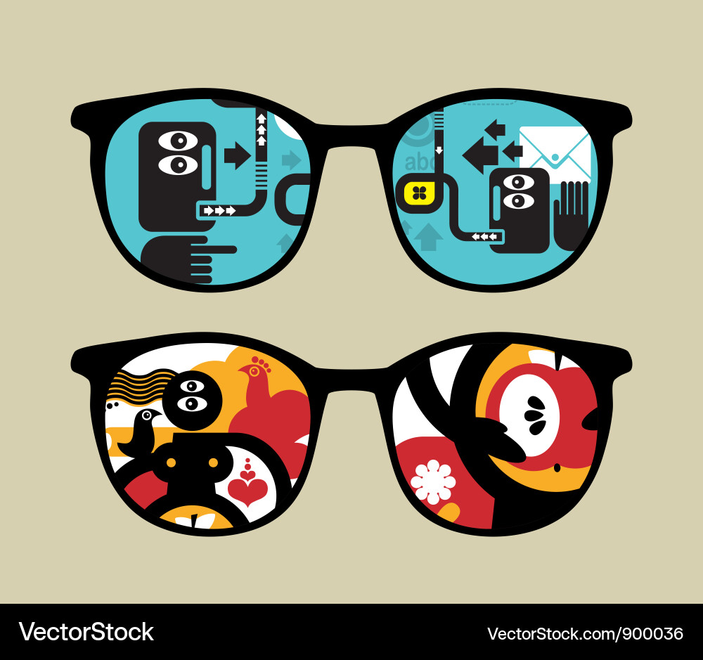 Kaleidoscopic Glasses Vector Image