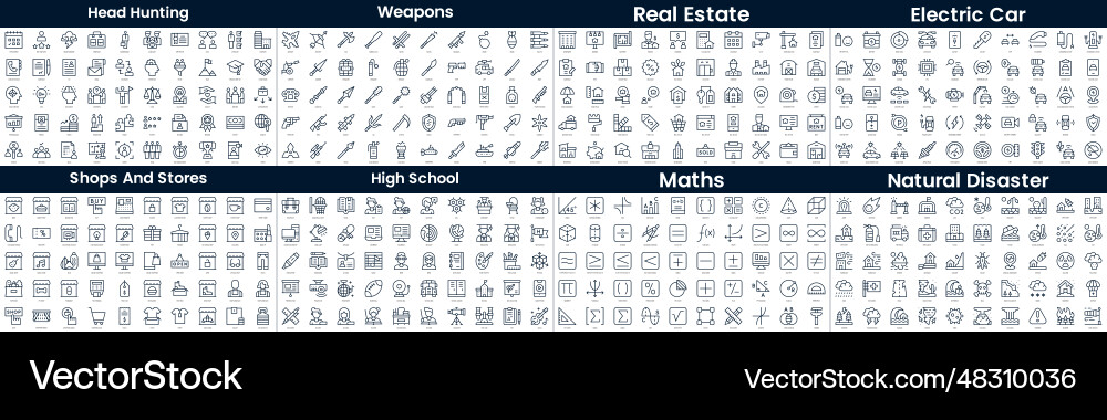 Linear style icons pack in this bundle include Linear style icons pack in this bundle include vector image
