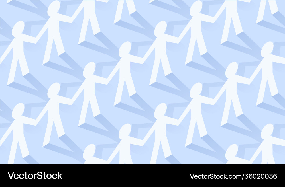 Paper Chain Team Pattern Vector Image