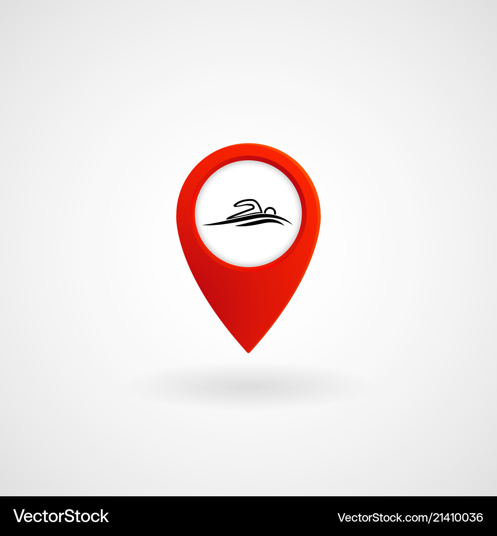 Red location icon for swimming pool eps file Red location icon for swimming pool eps file vector image