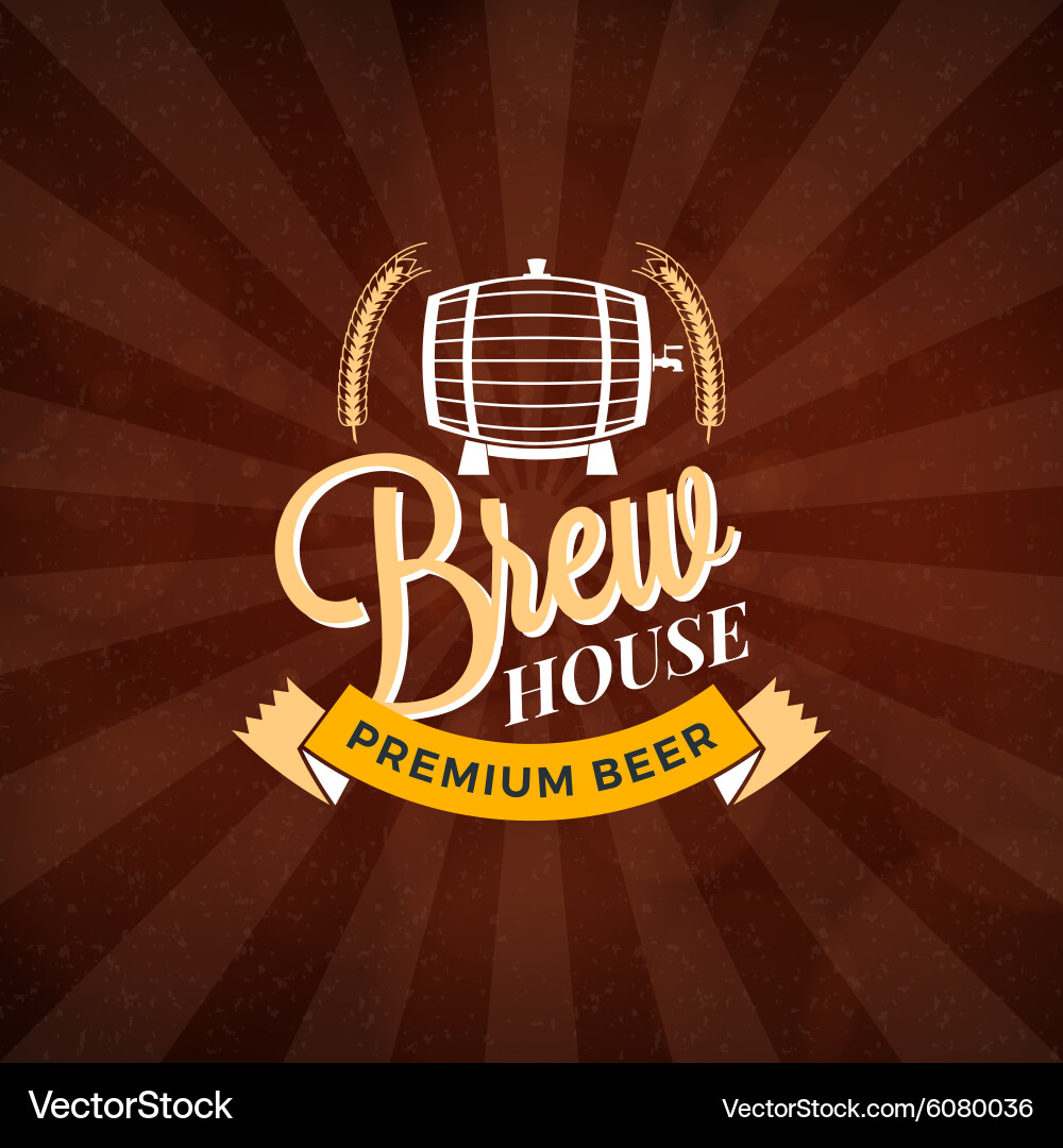 Retro design element badge logotype label for beer Vector Image