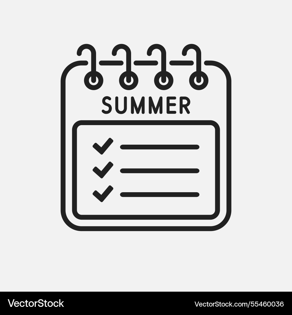 Seite Kalender Saison Sommer to-do Liste Checkliste Seite Kalender Saison Sommer to-do Liste Checkliste vektorbild
