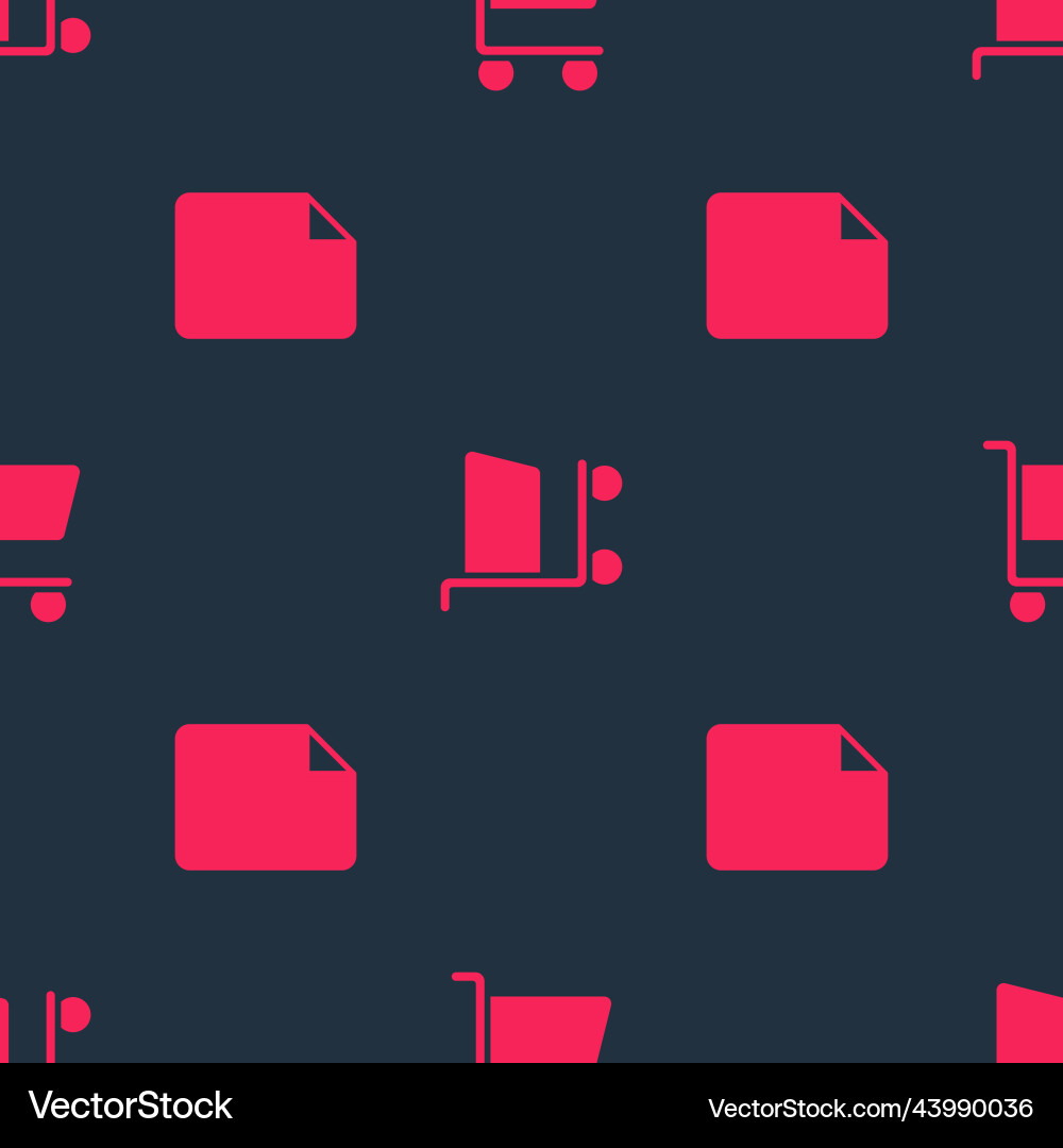 Set file document and shopping cart on seamless Set file document and shopping cart on seamless vector image