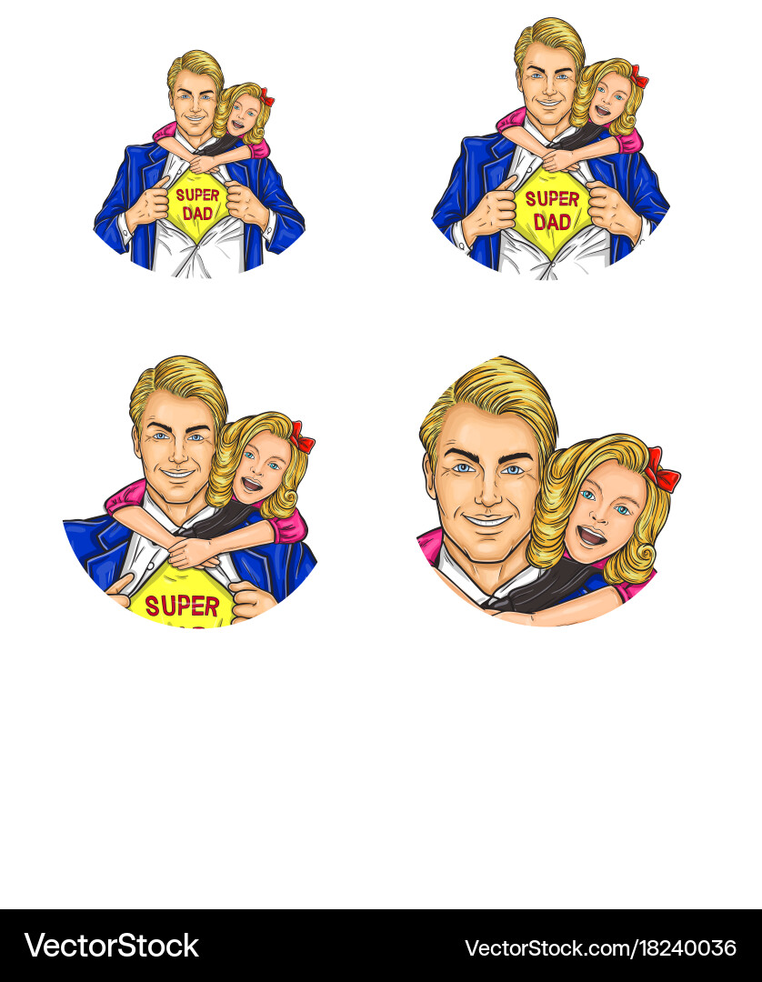 Set of pop art round avatar icons for users vector image