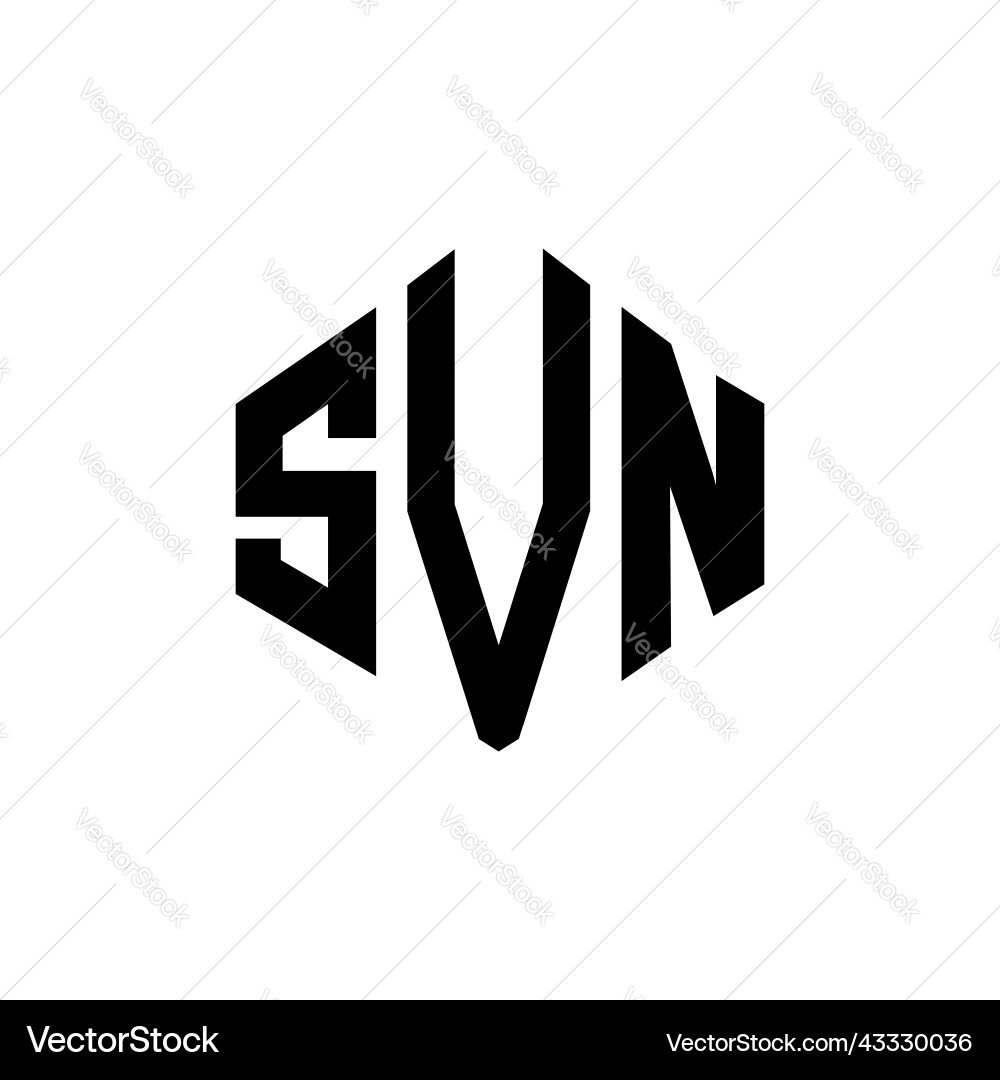Svn letter logo design with polygon shape vector image