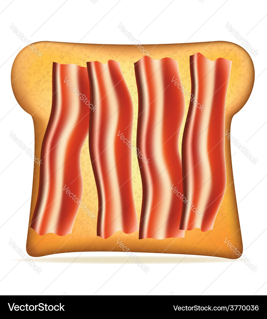 Toast with Bacon Vector Image