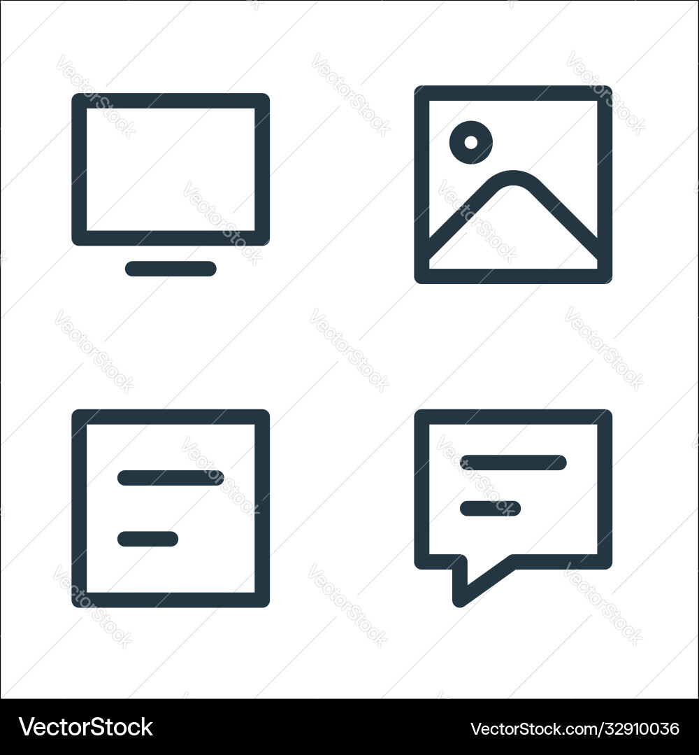 User interface line icons linear set quality User interface line icons linear set quality vector image