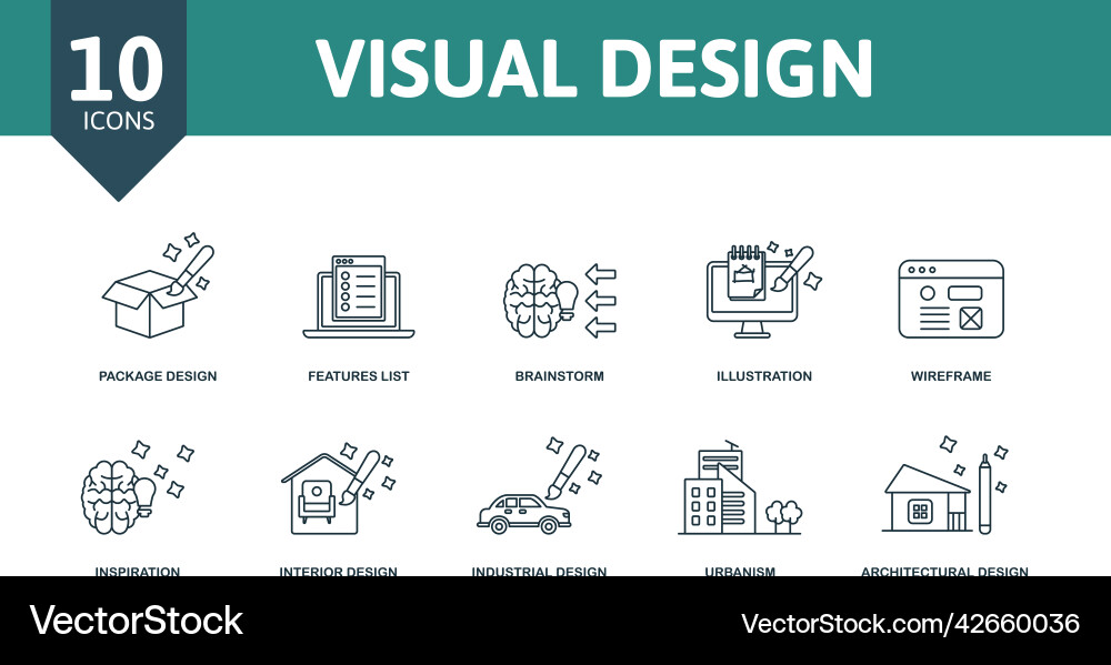 Visual design set icon editable icons Visual design set icon editable icons vector image