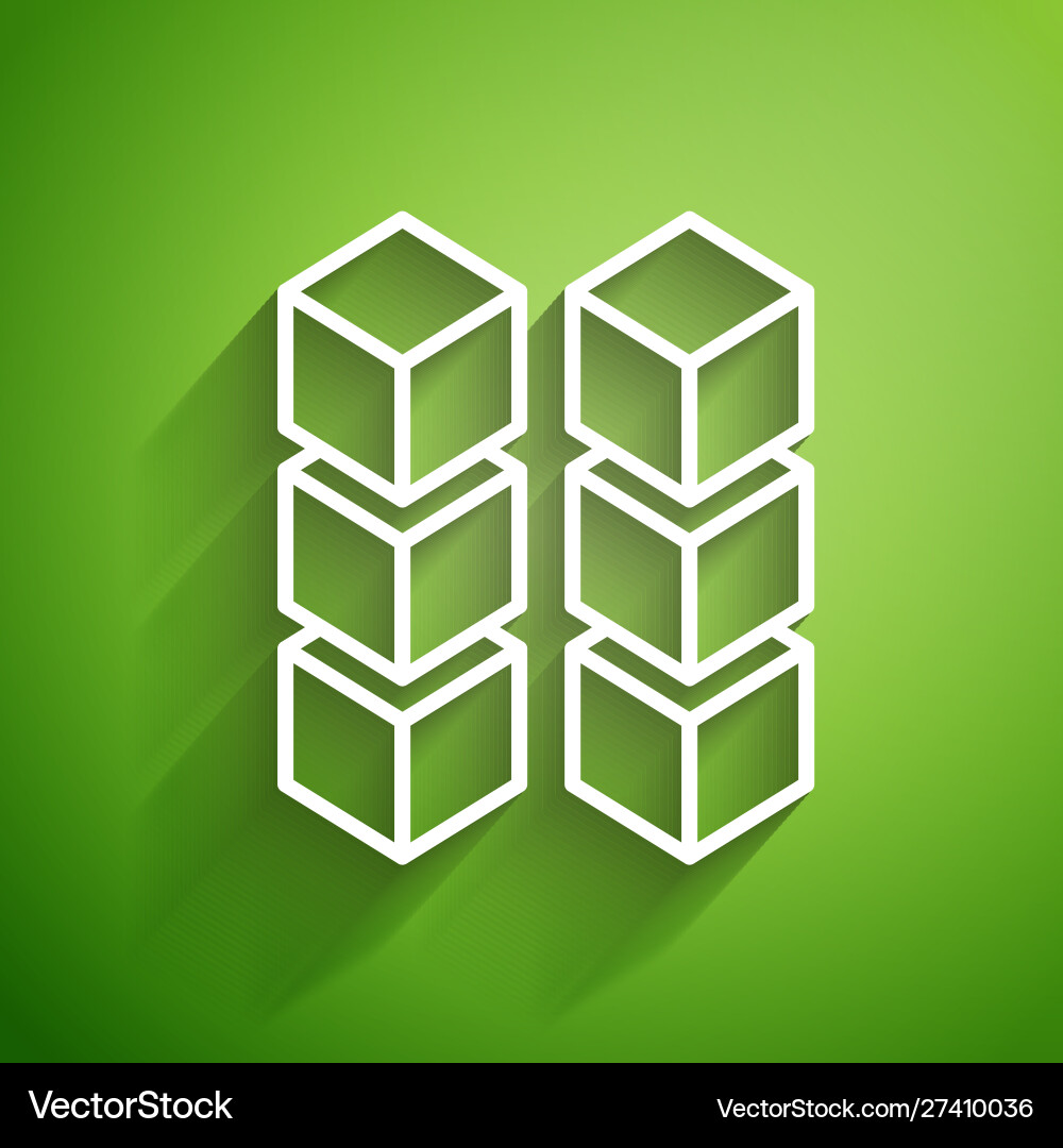 White line blockchain technology icon isolated White line blockchain technology icon isolated vector image