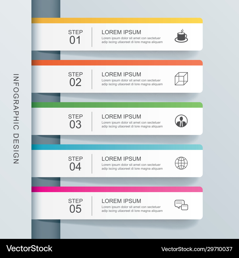 5 data infographics tab paper index template 5 data infographics tab paper index template vector image