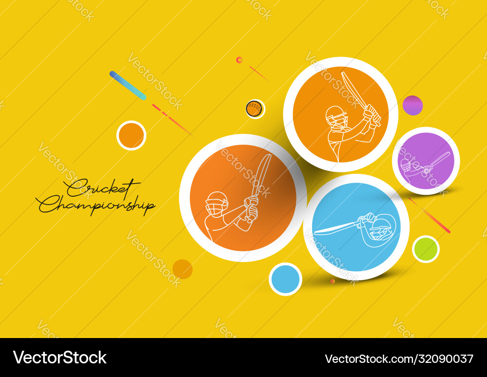 Abstract colorful pattern with batsman and bowler Abstract colorful pattern with batsman and bowler vector image