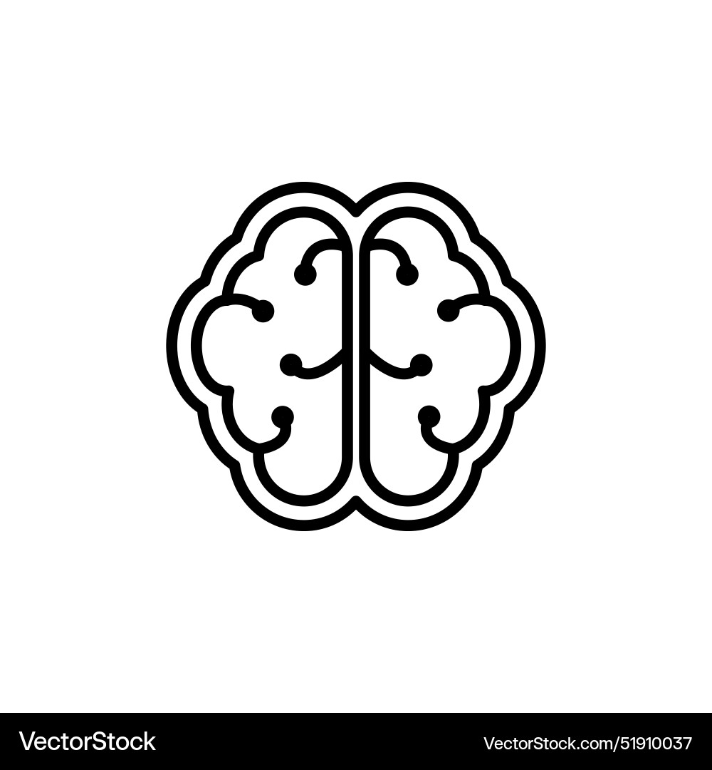 Brain circuit icon for neural network graphics Vector Image