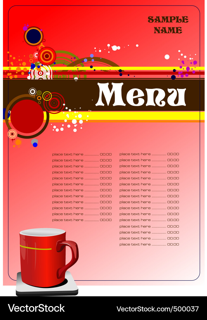 Cafe menu Vector Image