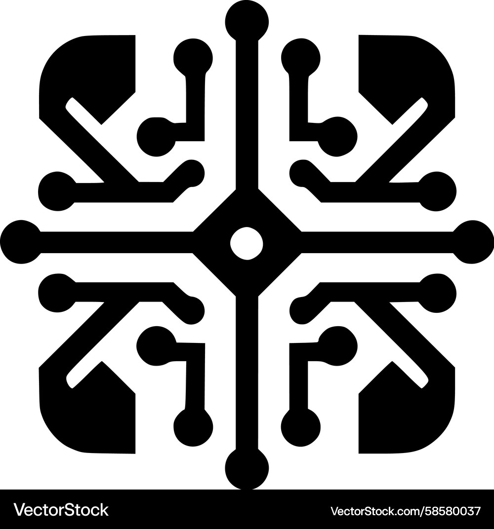 Circuit Pattern Emblem Vector Image