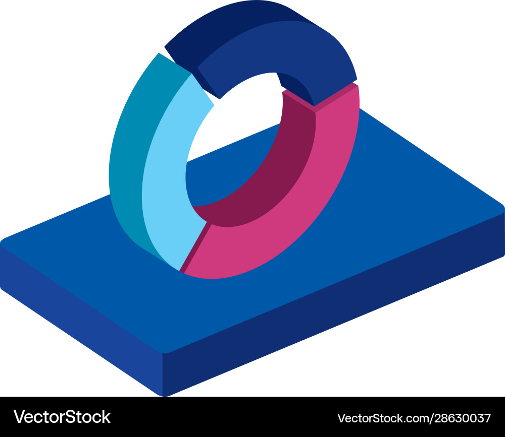 Circular statistical graph isolated icon Vector Image