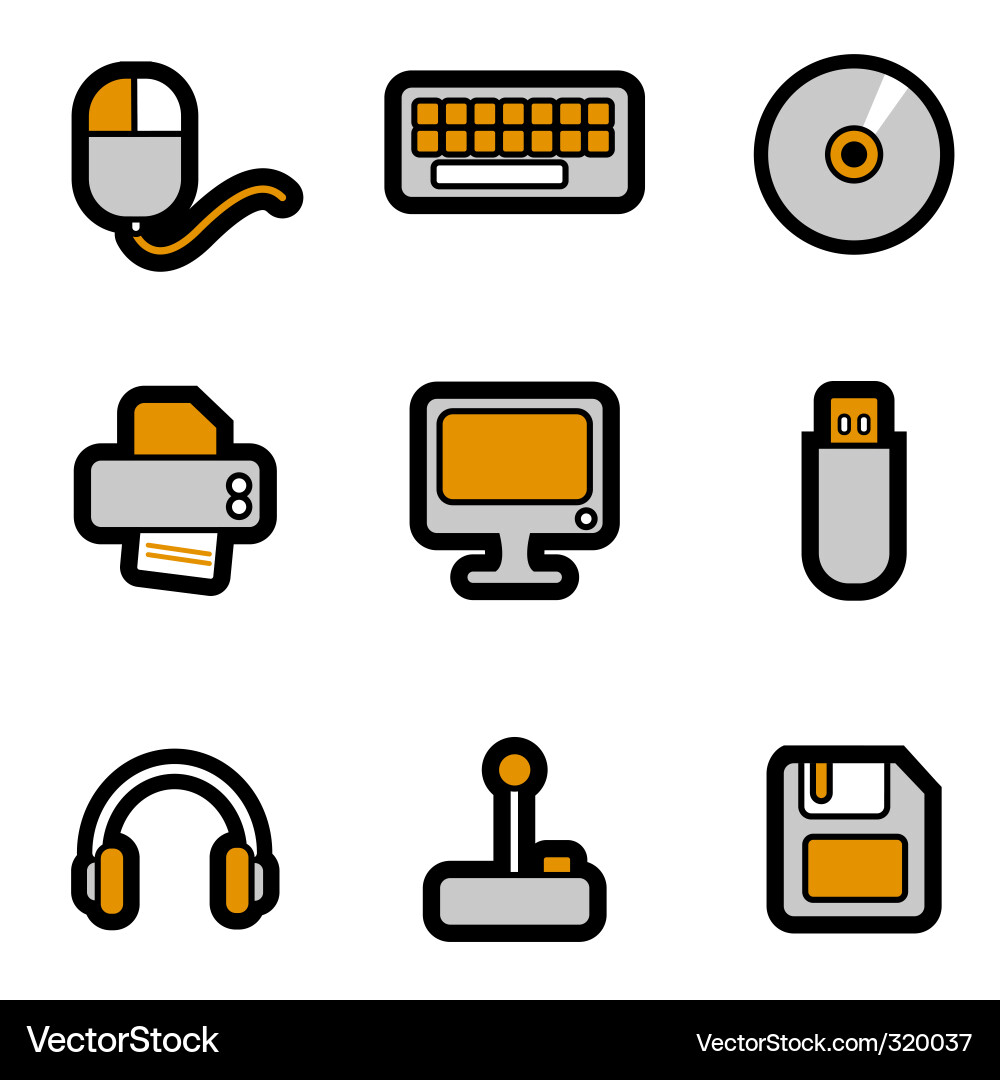 Computer objects icon vector image