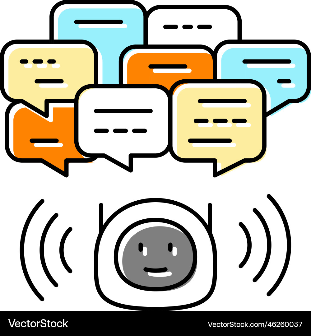 Conversation chat bot color icon Vector Image