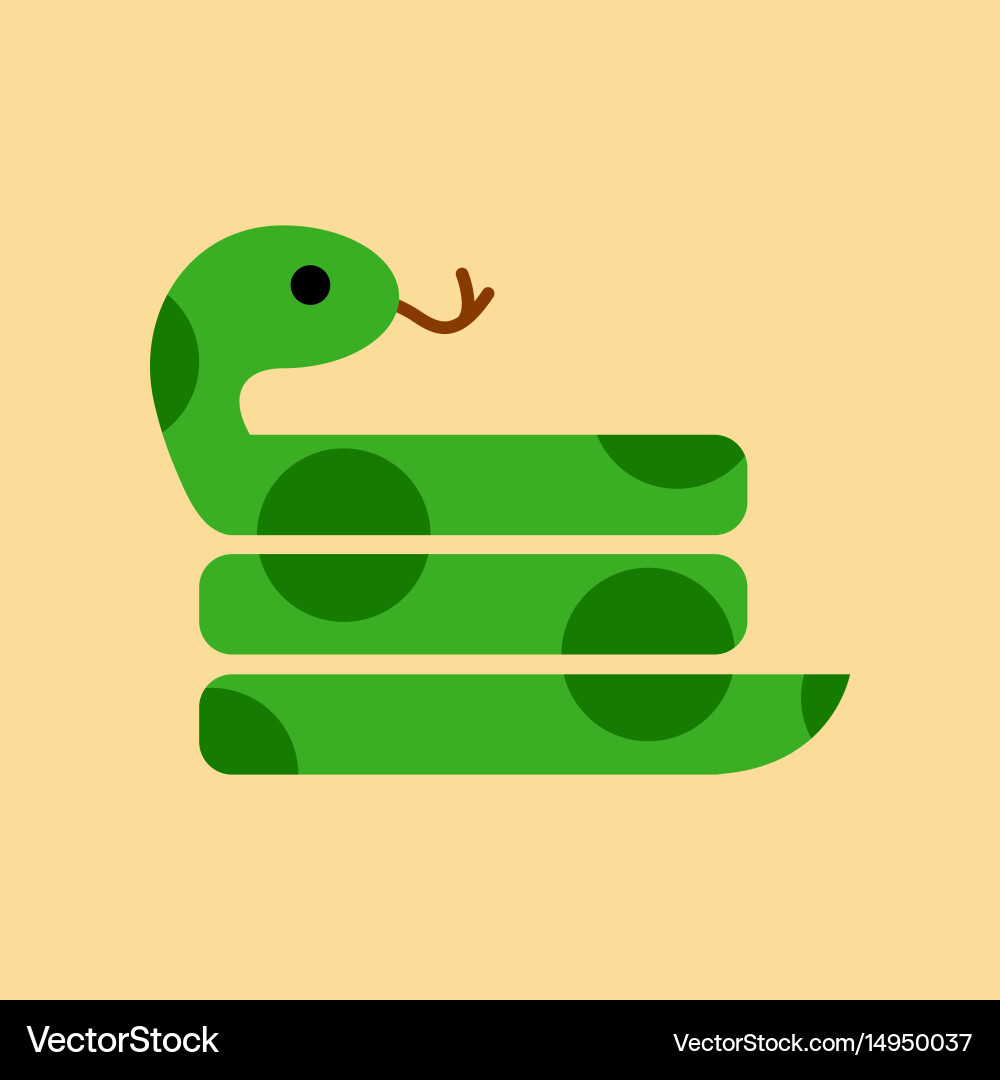 Flat icon on background reptile snake vector image