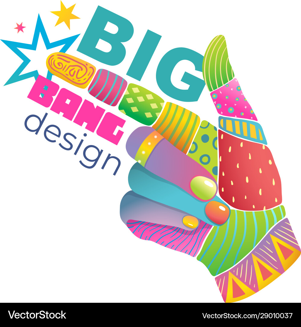 Funky pop art neon hand index finger pointing big Funky pop art neon hand index finger pointing big vector image