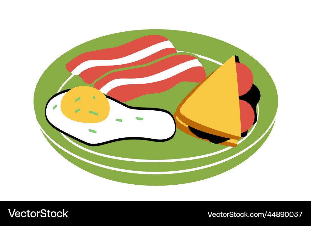 Omelet with bacon Omelet with bacon vector image