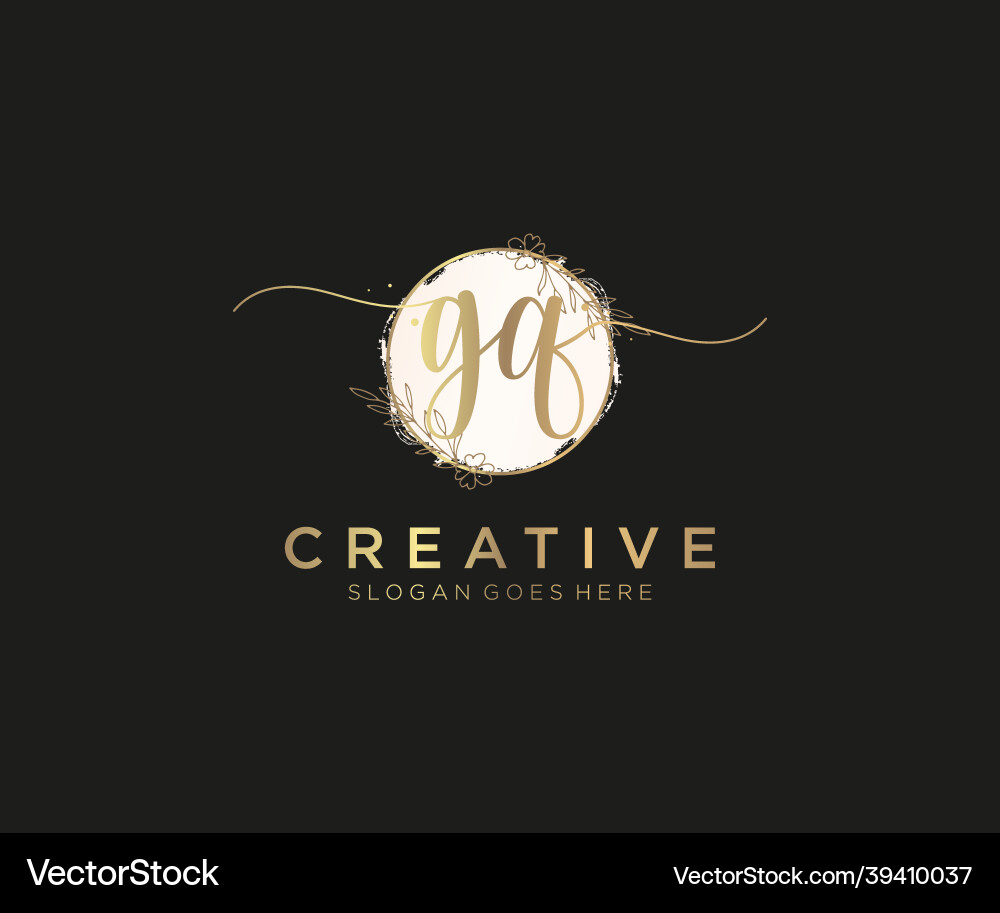 Original gq feminine logo beauty monogramm Original gq feminine logo beauty monogramm vektorbild