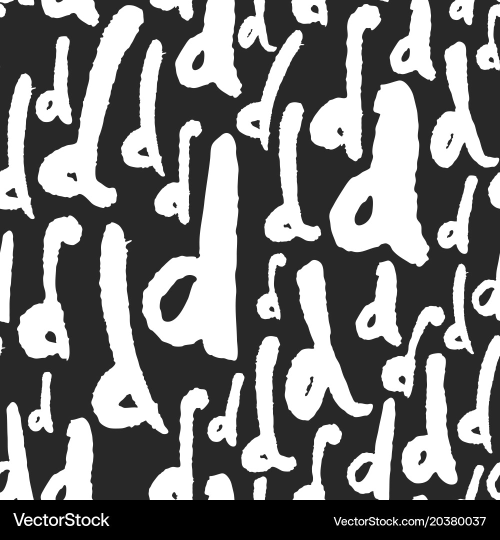 Pattern with calligraphy letters d vector image