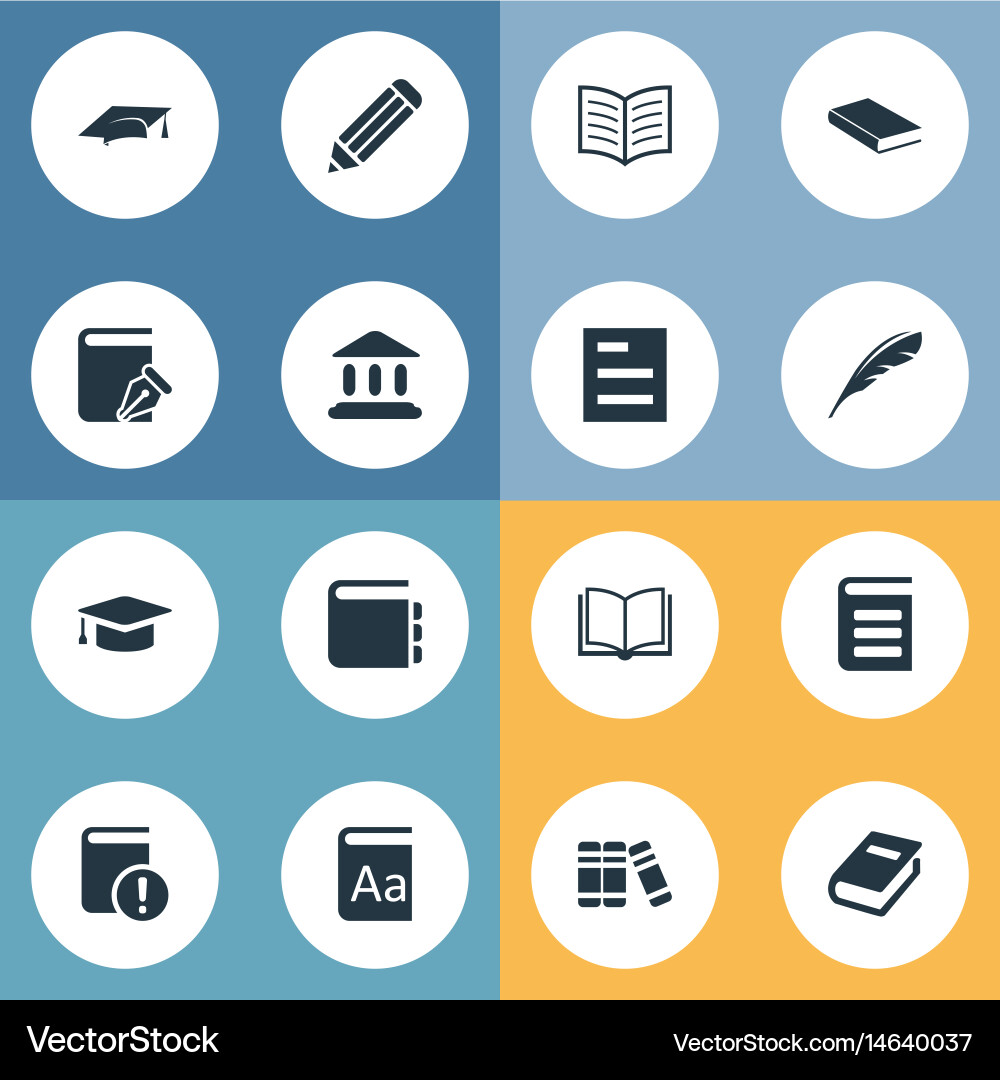 Set of simple reading icons vector image
