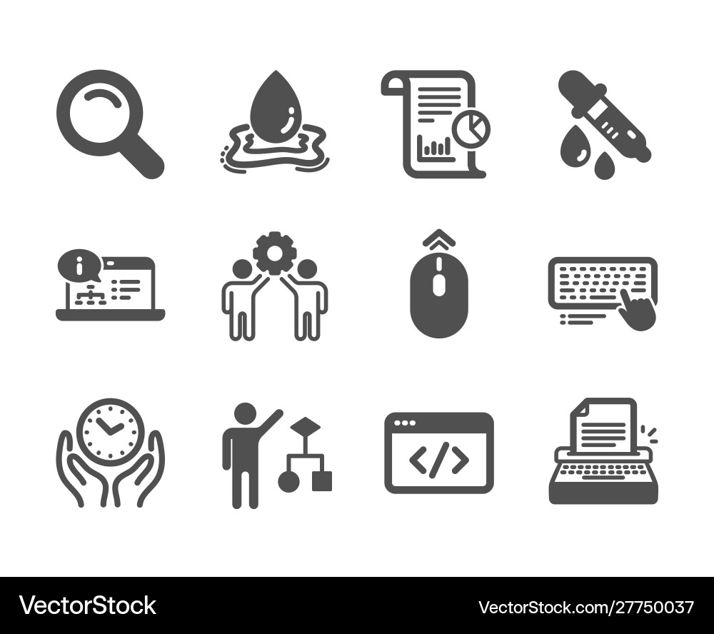 Set science icons such as search swipe up Set science icons such as search swipe up vector image