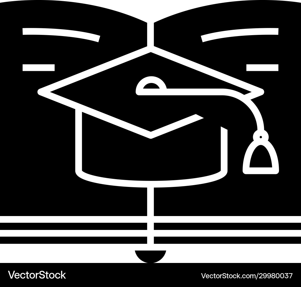 Studying process black icon concept Royalty Free Vector