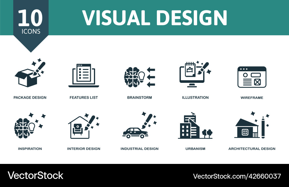 Visual design set icon editable icons Visual design set icon editable icons vector image