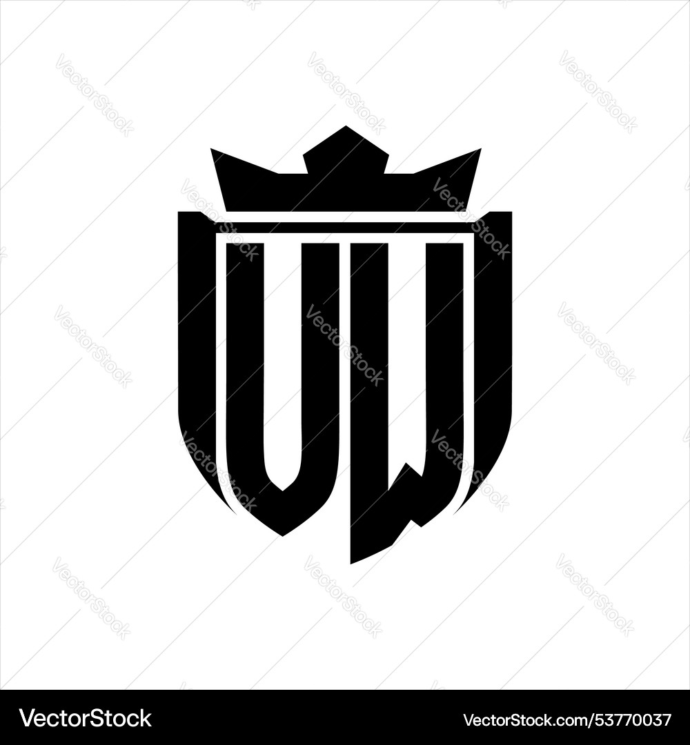 Vw logo with shield shape inside badge Royalty Free Vector