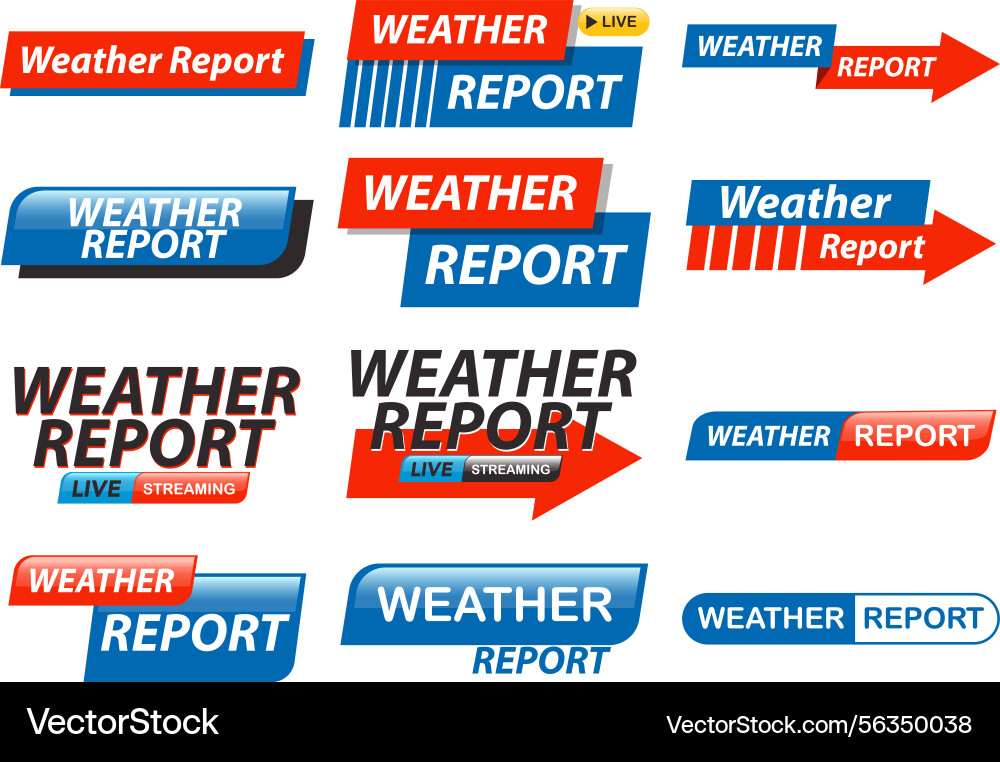 A collection of weather report graphics featuring A collection of weather report graphics featuring Vector Image