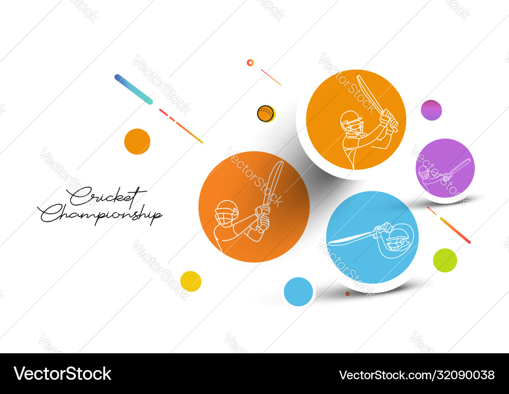 Abstract colorful pattern with batsman and bowler Vector Image