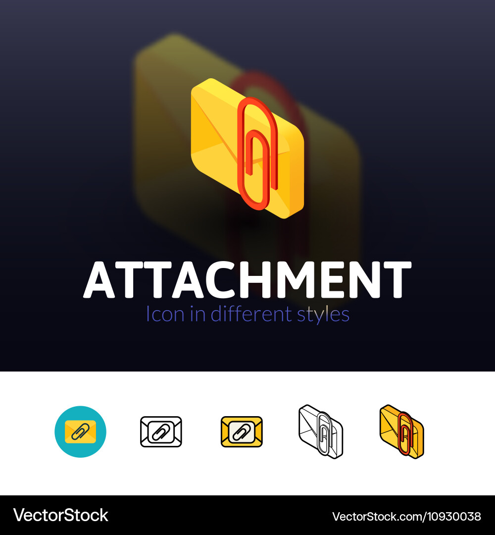 Attachment icon in different style vector image