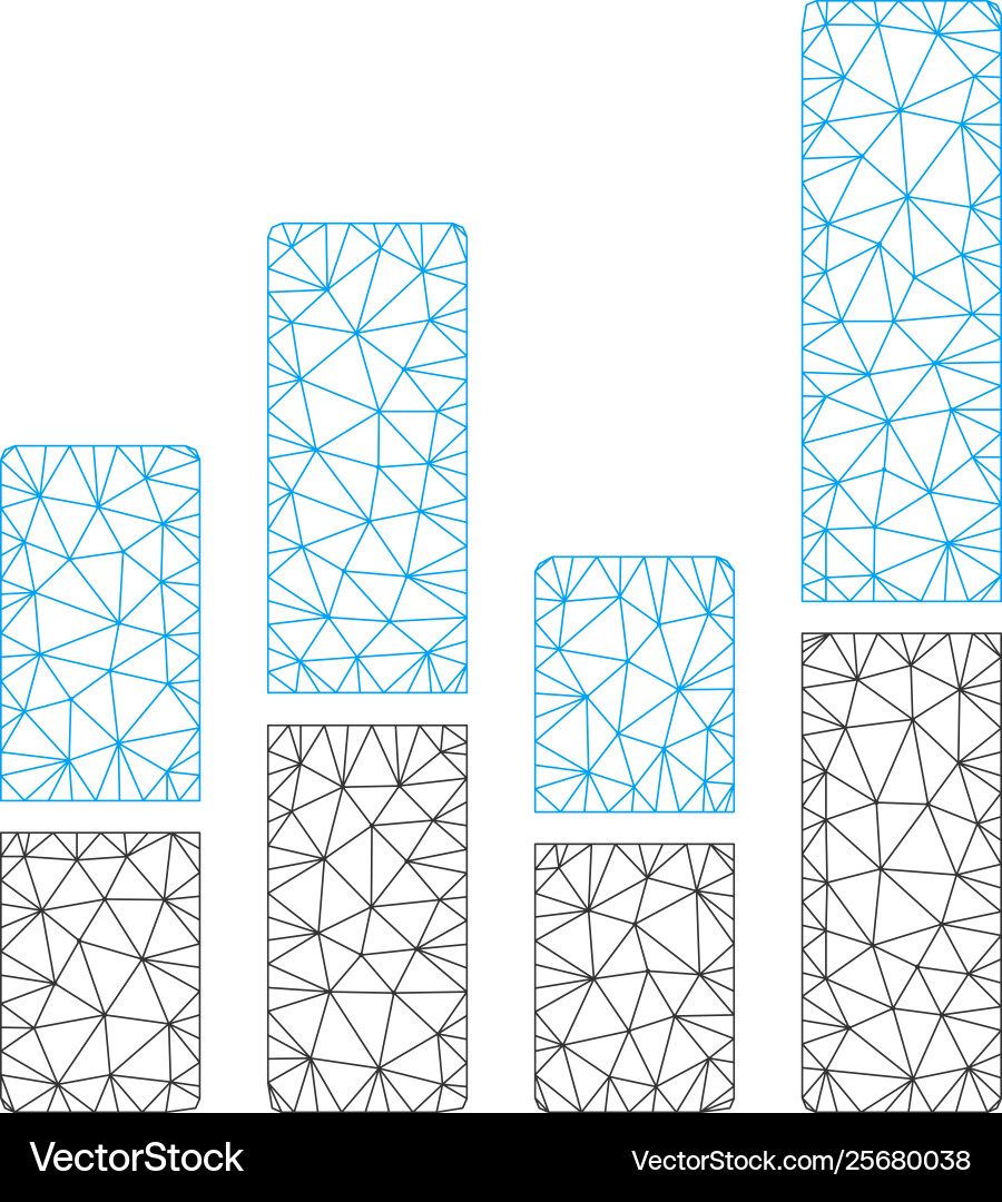 Bar chart mesh 2d model Bar chart mesh 2d model Vector Image
