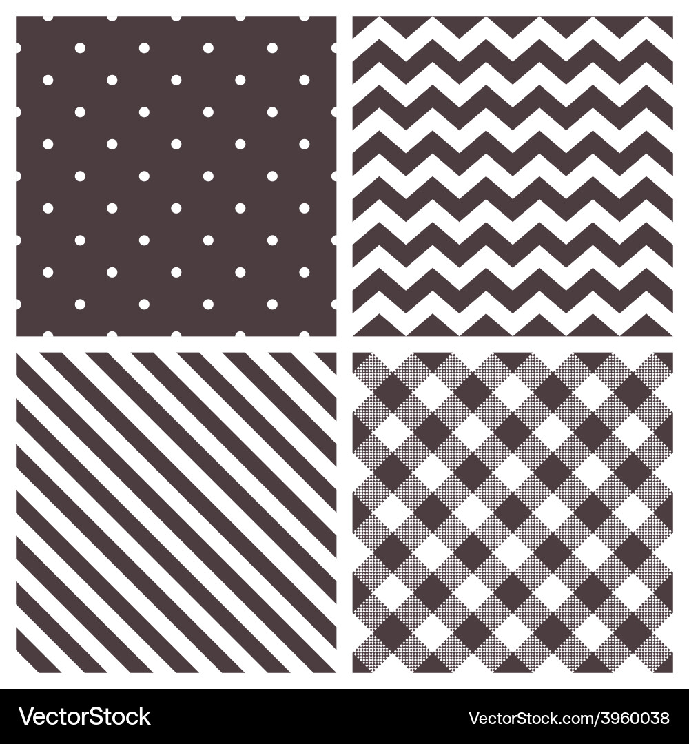 Black and White Check Pattern Set vector image