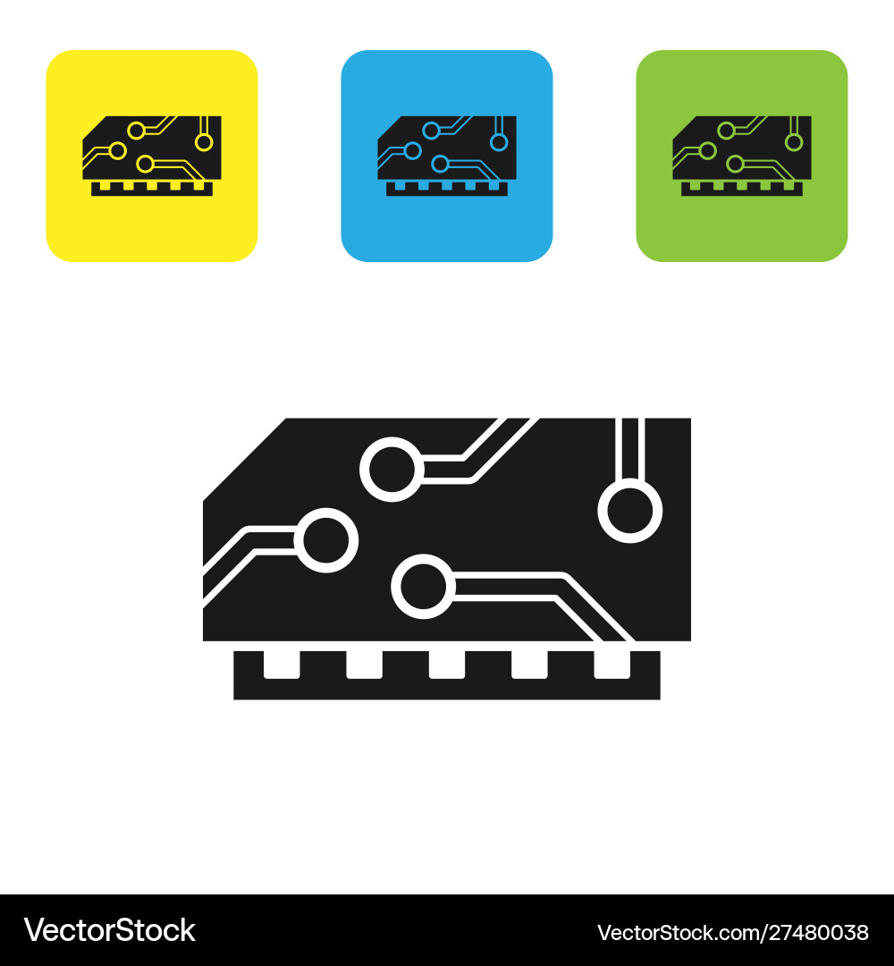 Black ram random access memory icon isolated Black ram random access memory icon isolated vector image