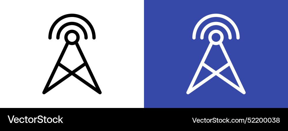 Broadcast icon logo sign set outline Royalty Free Vector