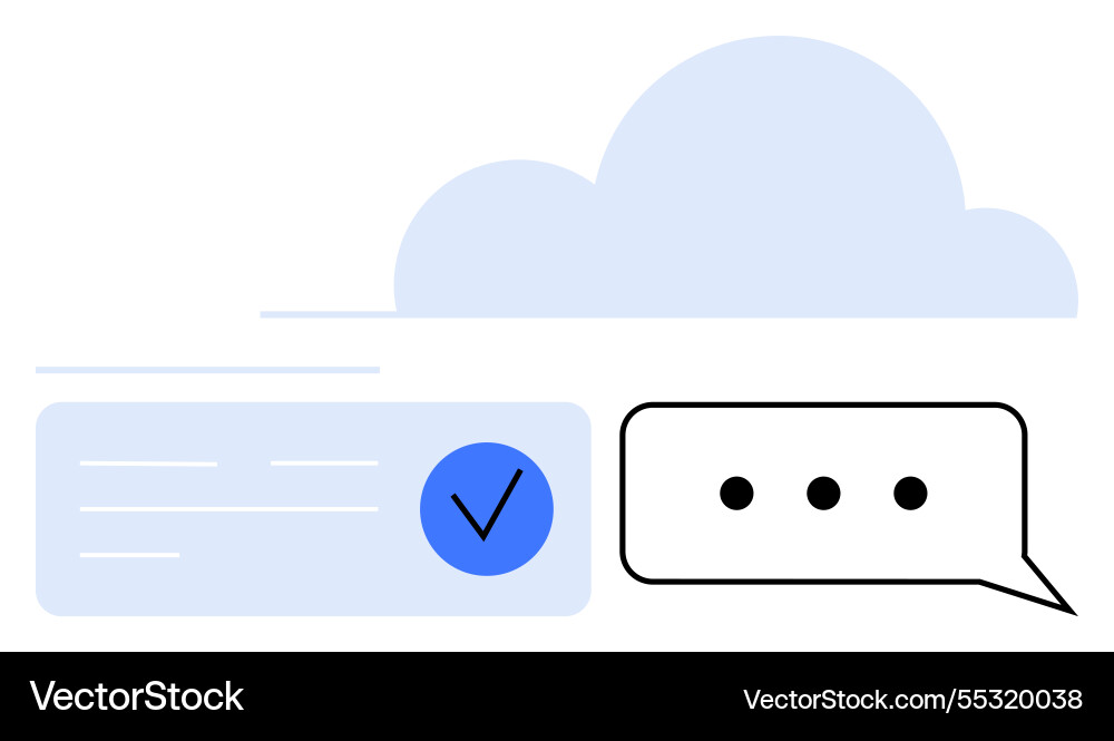 Cloud computing concept with checkmark and message Cloud computing concept with checkmark and message vector image